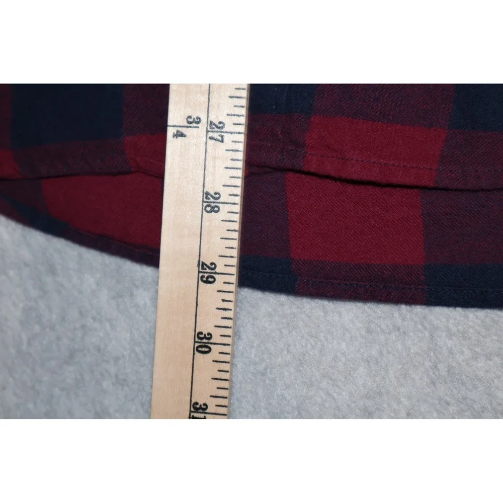 J.Crew Flannel Men Large Purple Navy Buffalo Plaid Classic Fit Long Sleeve Shirt